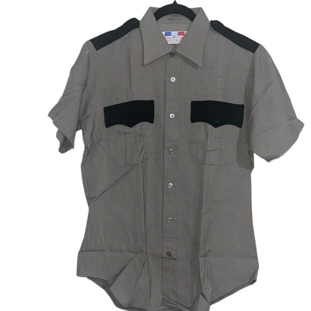 Flying Cross Mens All Weather Deluxe Tropical Short Sleeve Shirt M Gray & Black